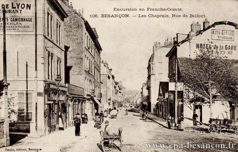 Excursion en Franche-Comté. 106. BESANÇON. - Les Chaprais, Rue de Belfort.